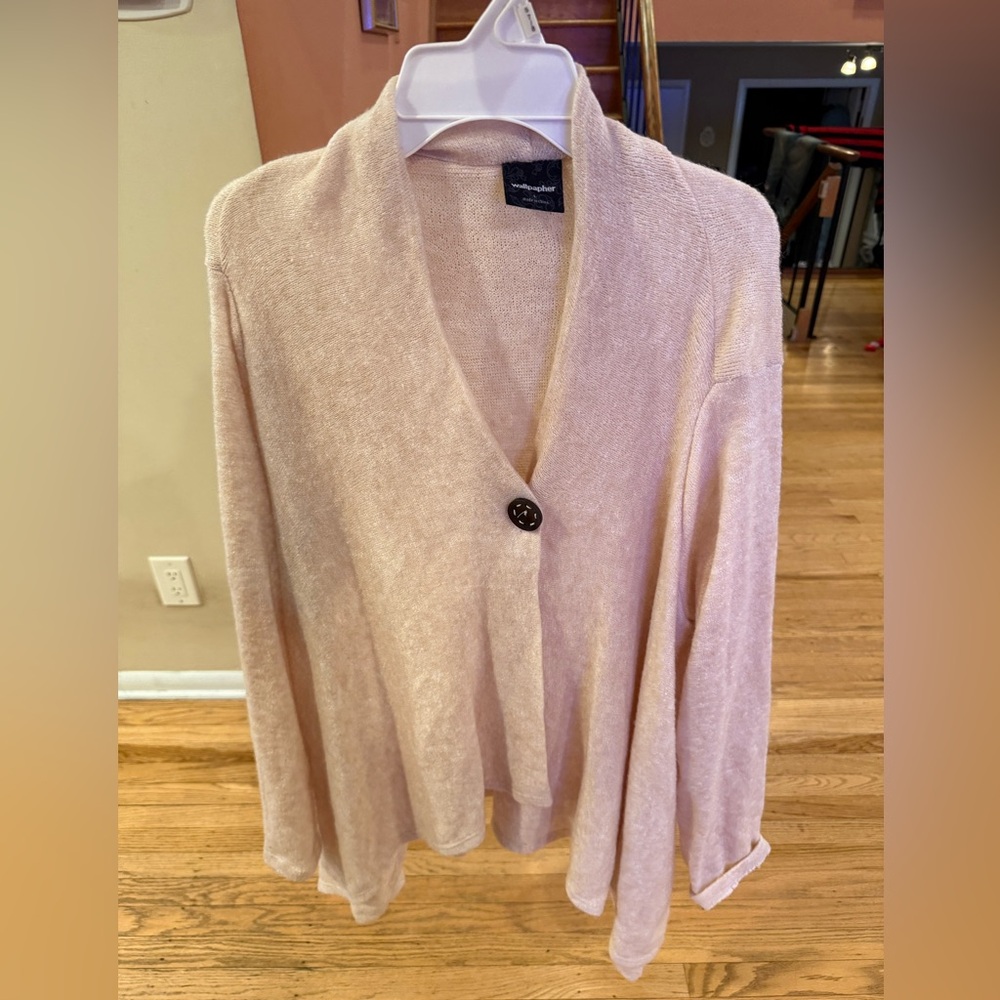 Wallpaper Blush Pink Lightweight Knit Cardigan Size L